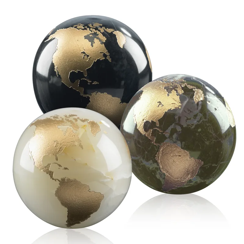 Gold Filled Marble Globes