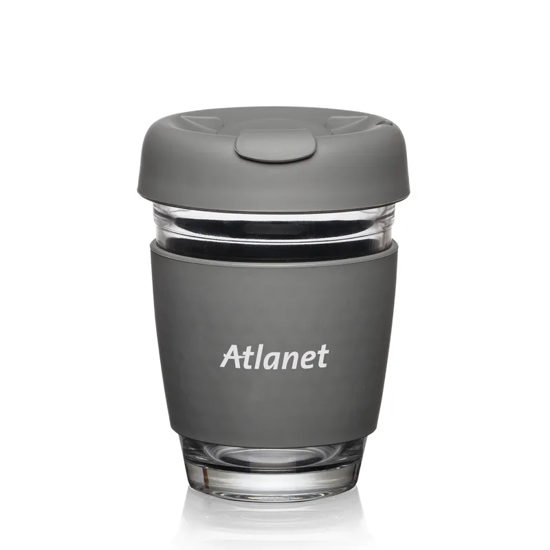 Retiro Borosilicate Glass Tumbler w/Silicone Lid - 8oz