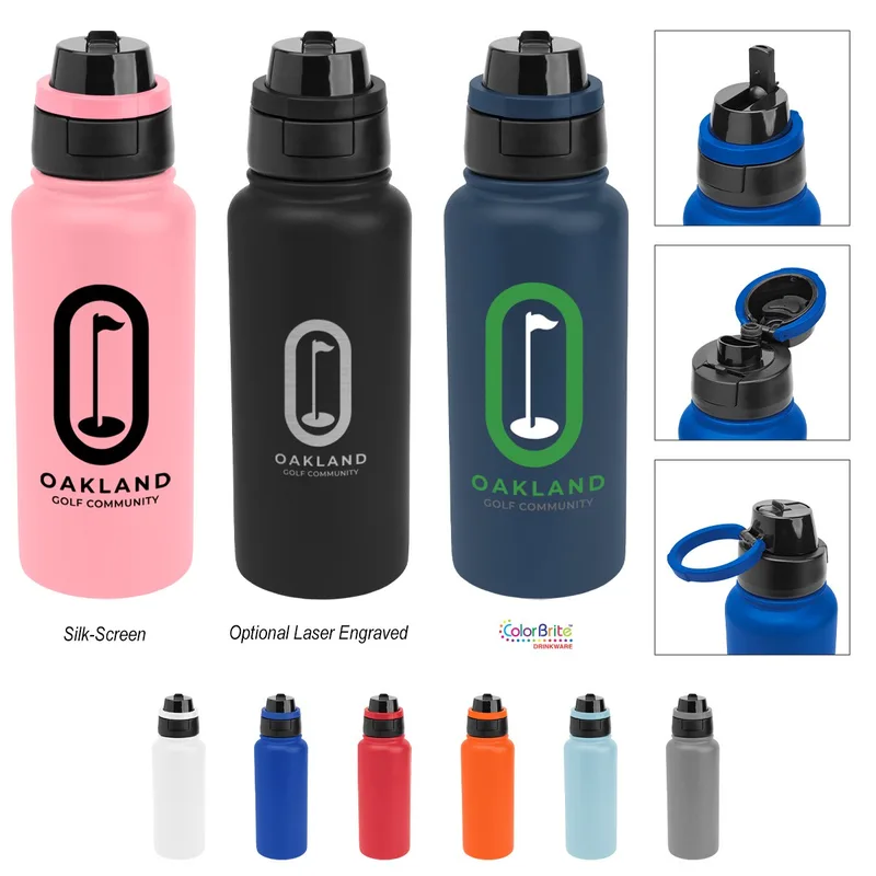 32 Oz. Pop Sip & Chug Recycled Stainless Steel Bottle view 2