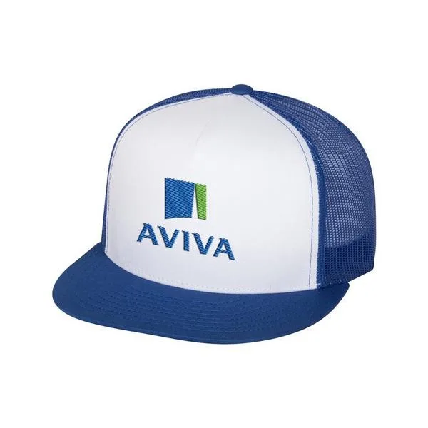 Yupoong 6006 5-Panel Flat Bill Trucker Cap view 2