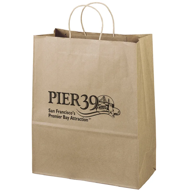 Eco Citation - Kraft-Brown Shopper - Flexo Ink Print (13" x 6" x 15")