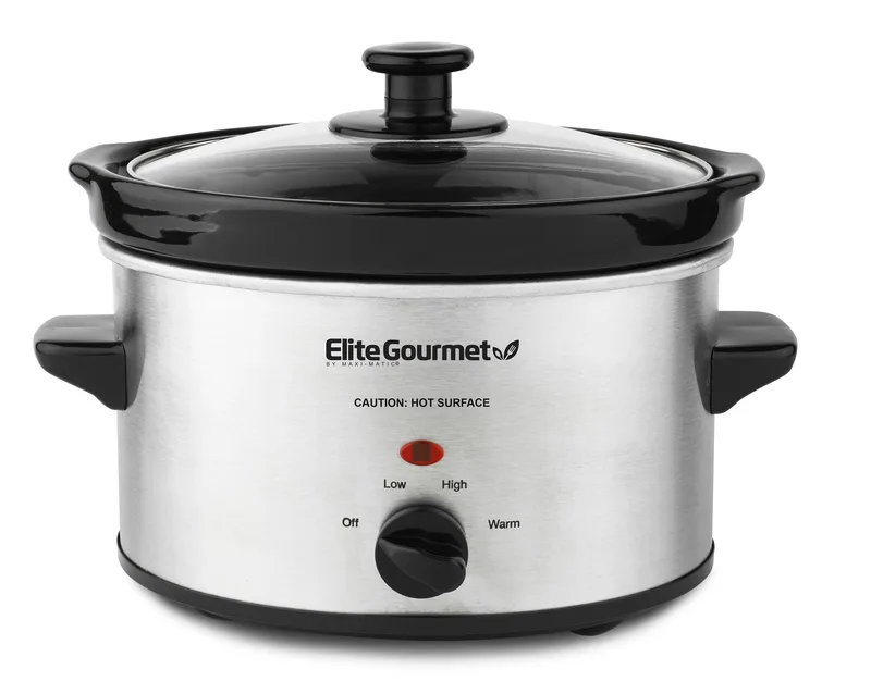 Elite Gourmet 2Qt Stainless Steel Slow Cooker