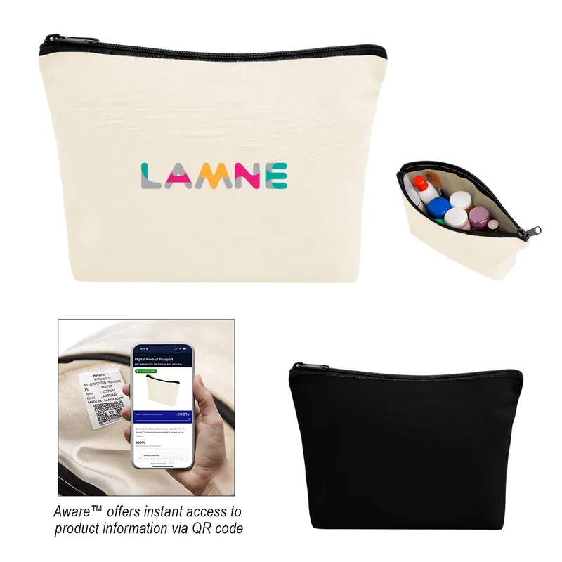 Aware™ 10 Oz. Recycled Cotton Zip Pouch view 2