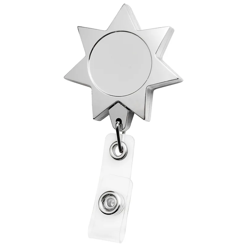 Metallic Finish 7 Point Star Retractable Badge Reel view 2