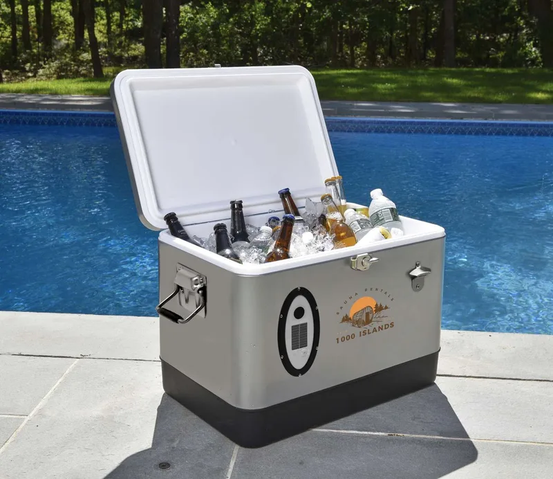 Sasquatch 54QT Bluetooth Music Cooler, Front & Top Imprint view 7