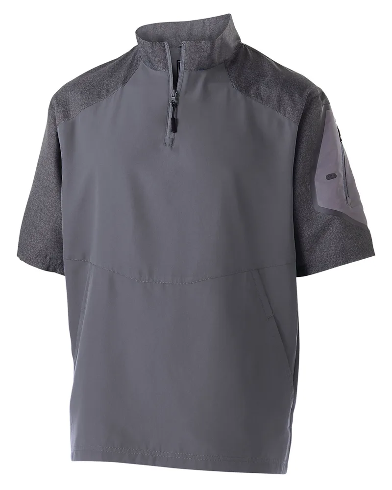 Holloway Unisex Ultra-Lightweight Aero-Tec™ Raider Short-Sleeve Warm-Up Pullover view 2
