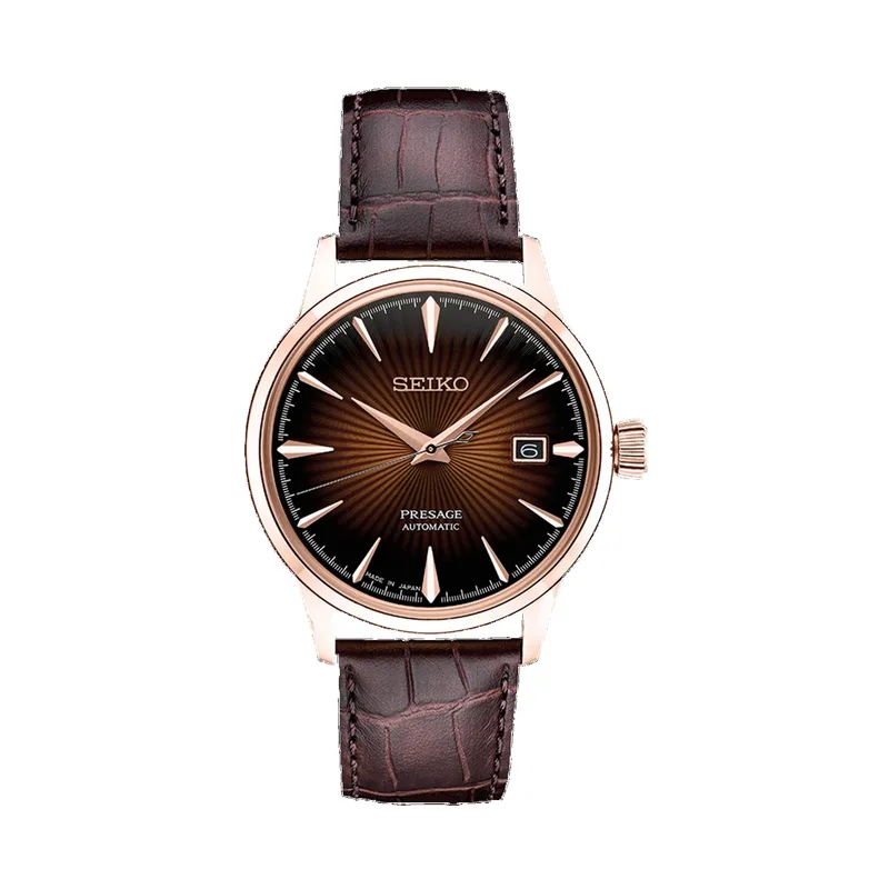 Seiko Men's Presage Brown Leather Watch