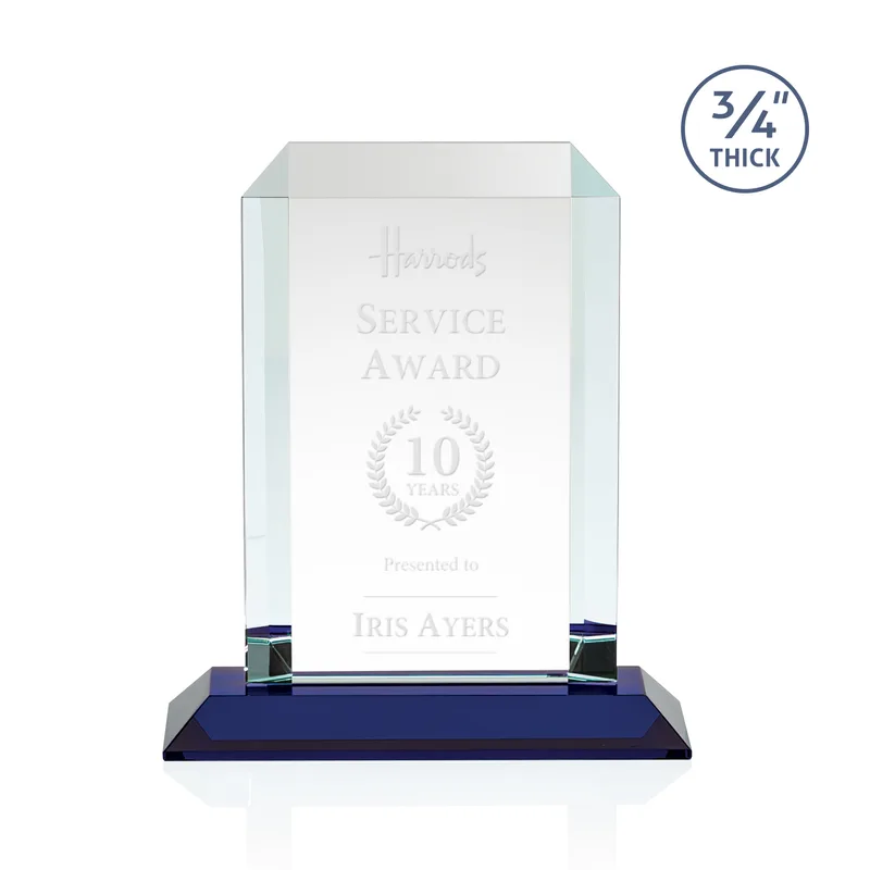 Deep Etch, Standard base, Blue, 7" x 7.75" x 3"