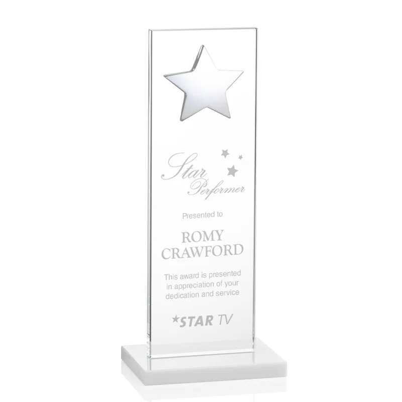 Silver Star, White, 3" x 9" x 0.375"