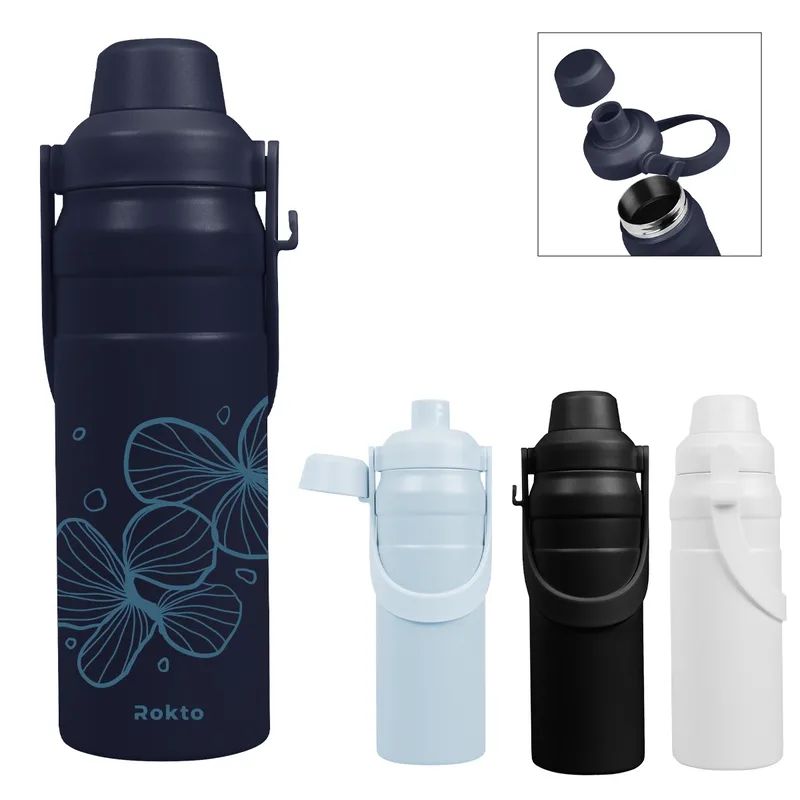 24 Oz. Summit Sip Recycled Stainless Steel Bottle With Easy Carry Handle view 2