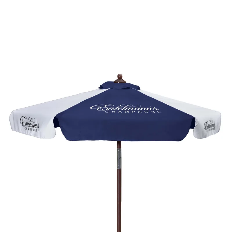 7' Wood Look Tilting Market Umbrella Kit With Valance 6 Imp view 6