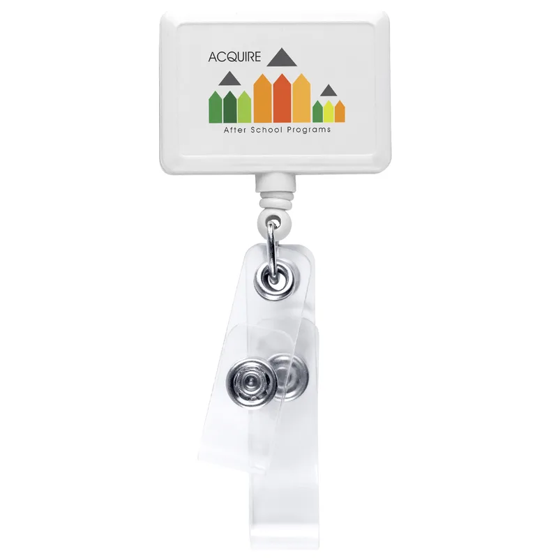 Anti-Microbial Rectangle 2 Strap Retractable Badge Reel view 5