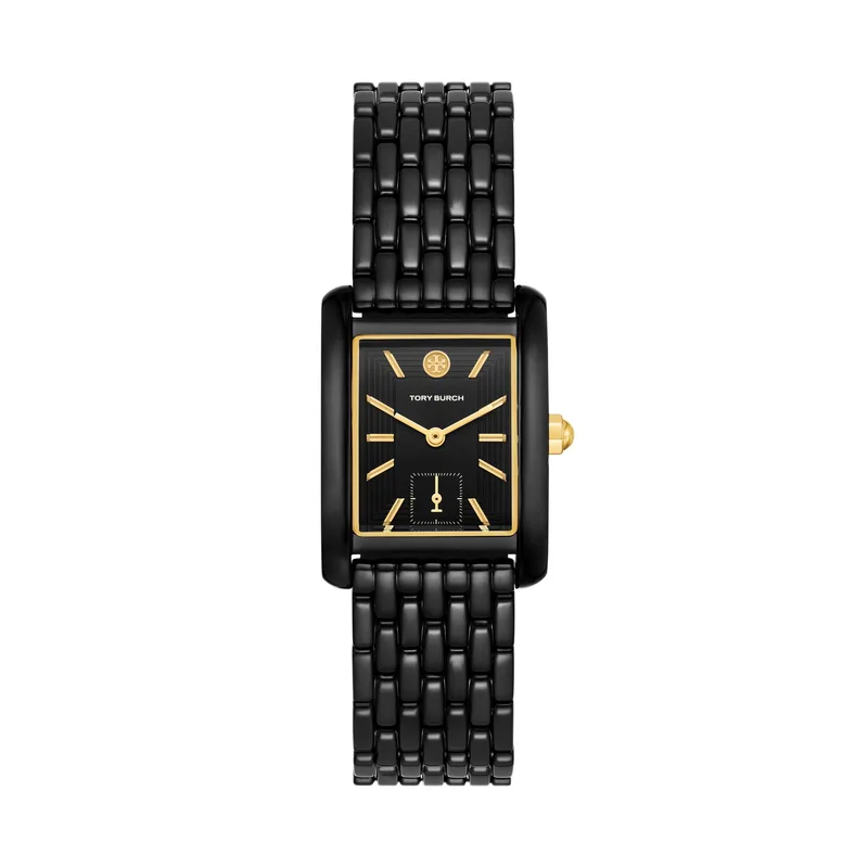 Tory Burch Ladies' Eleanor Black Ion-Plated Stainless Steel Watch w/Black Dial