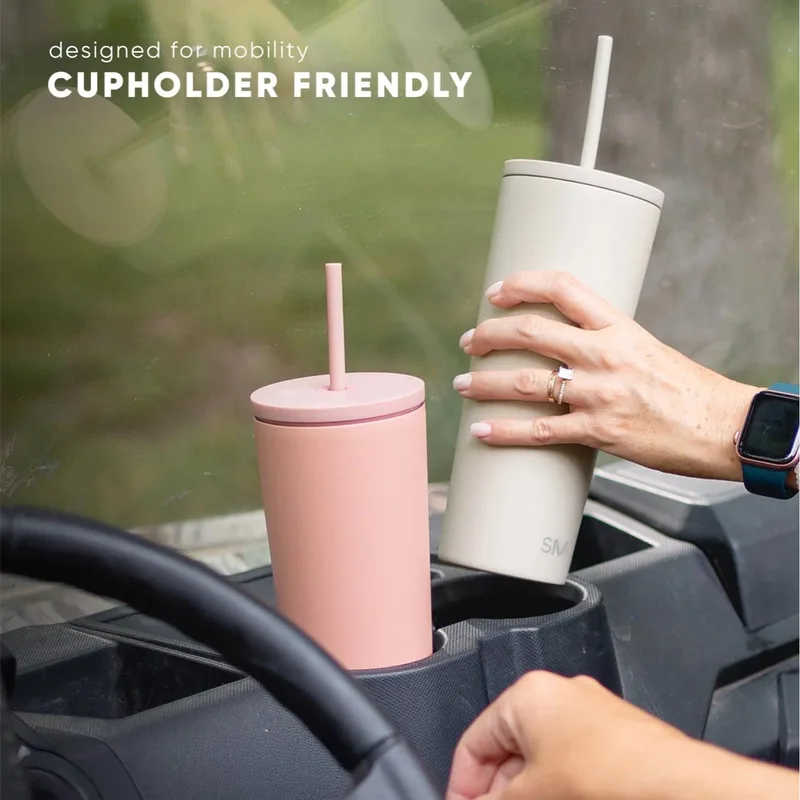 24 oz Simple Modern® Stainless Steel Double-Walled Insulated Classic Tumbler w/ Straw Lid view 4
