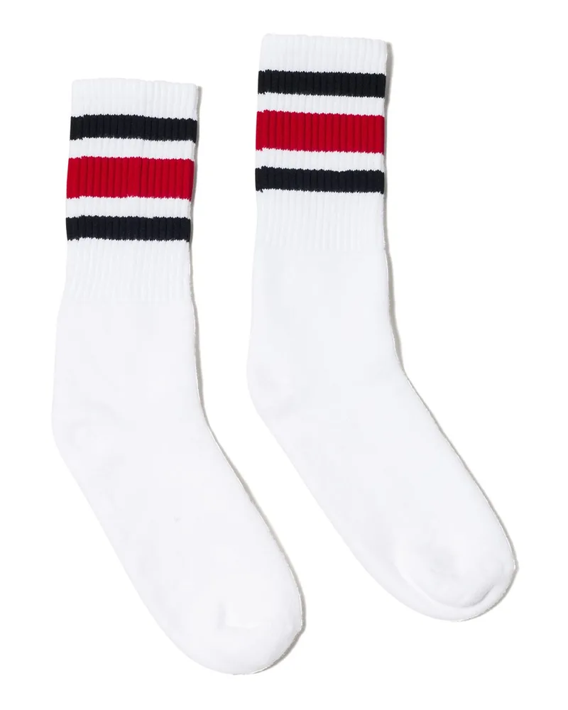 SOCCO USA-Made Striped Crew Socks view 3