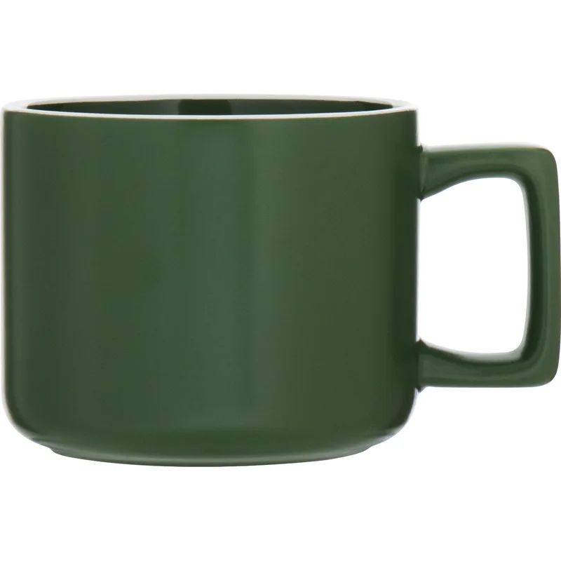 12 oz Helio Ceramic Mug (Matte Forest Green) view 2