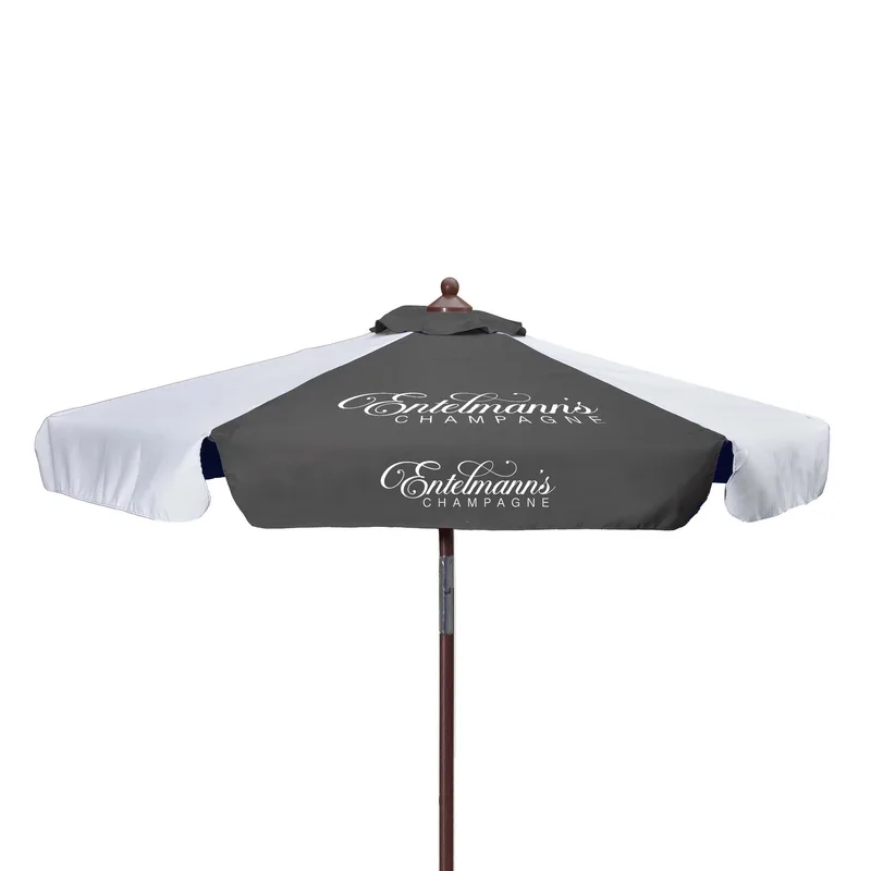 7' Wood Look Tilting Market Umbrella Kit With Valance 2 Imp view 5