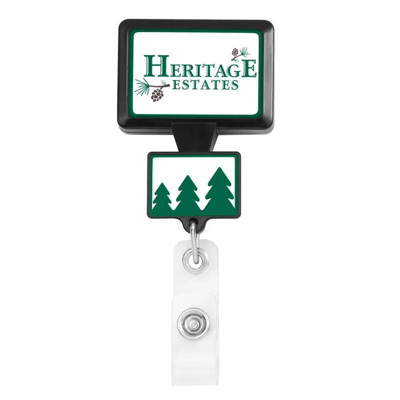 Double Up Rectangle Retractable Badge Reel view 4