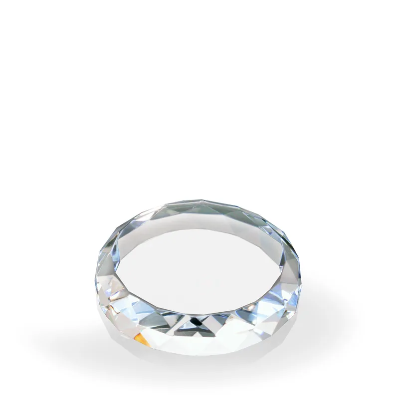 Round Gem-Cut Crystal Paperweight view 2