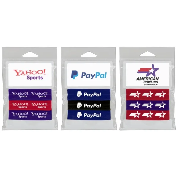 3 Piece 3/4" Fold Over Hair Tie (1 Color Imprint) and Card Holder (Full-Color)