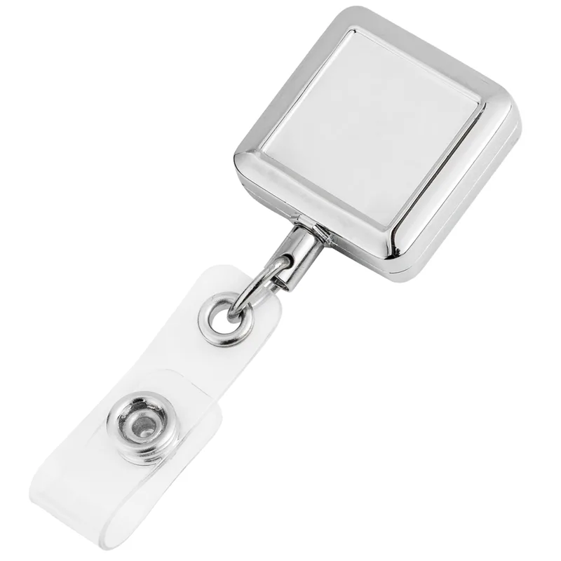 Square Metal Retractable Badge Reel view 2