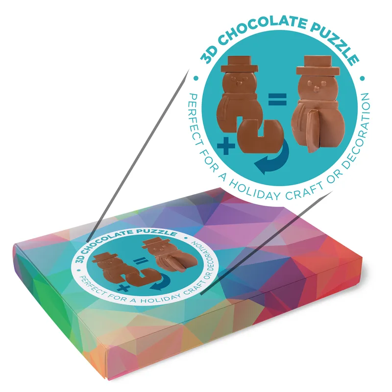 3D Puzzle Milk Chocolate Snowman view 2