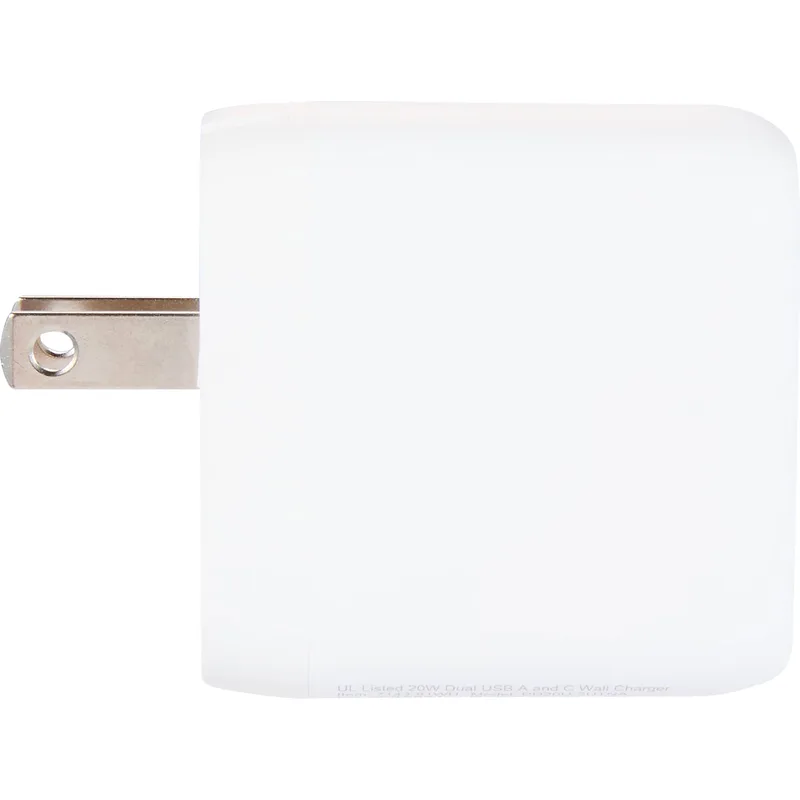 UL Listed 20W Dual USB A and C Wall Charger view 2