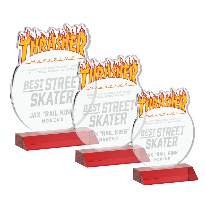 via Air, Deep Etch, Front Mitered base, Red
