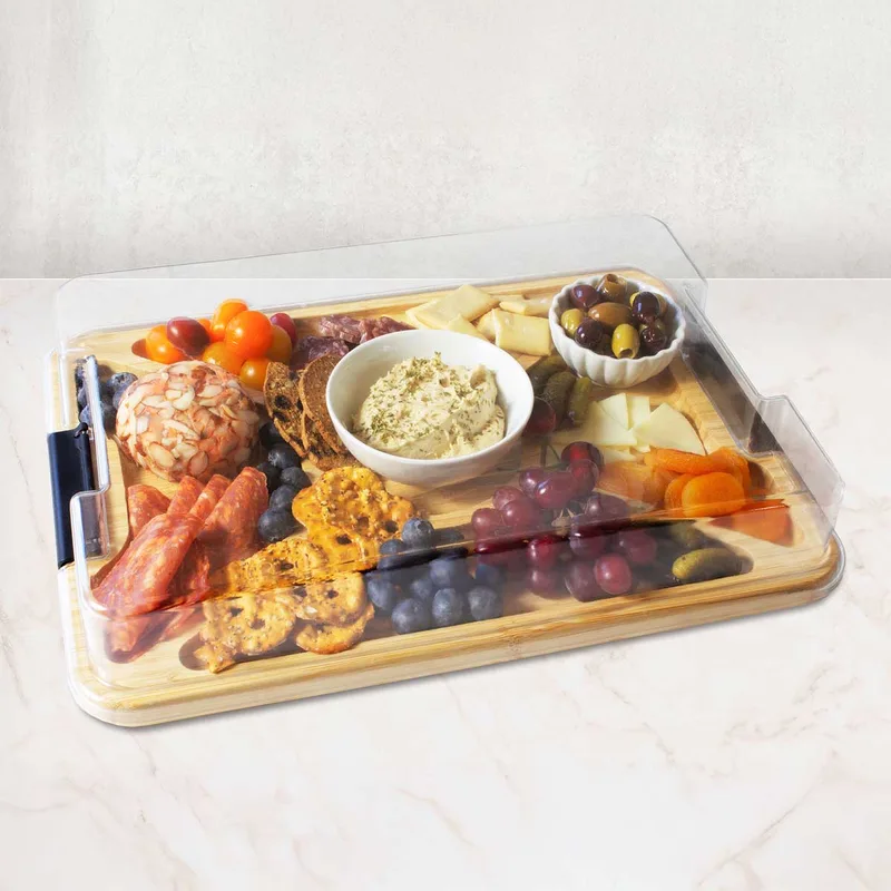 Flip, Serve & Store™ Covered Rectangle Bamboo Charcuterie Board view 5