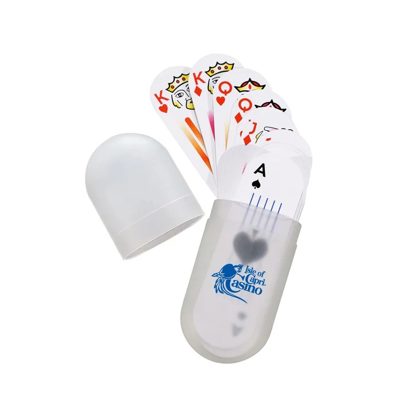 Small Oval Deck Of Cards In Plastic Holder view 2