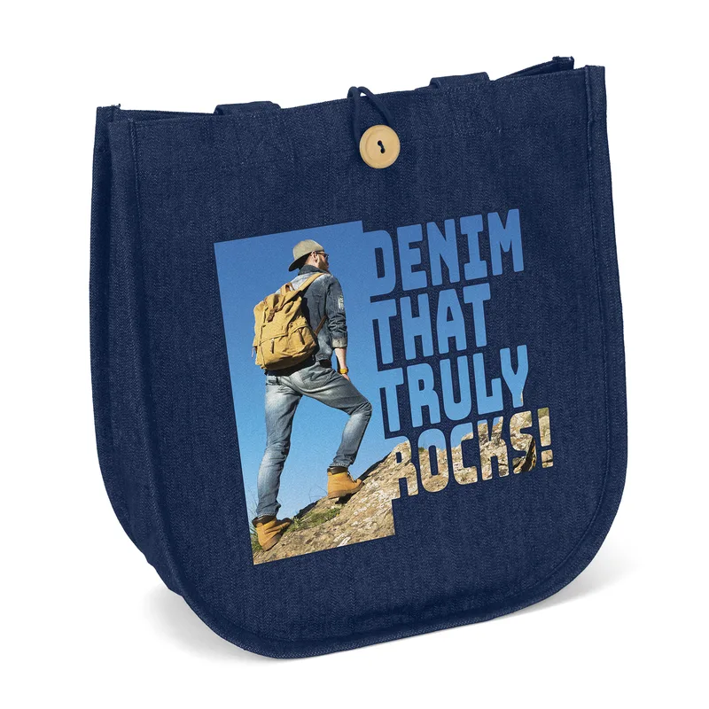 Dark-Wash Denim Blue Logo