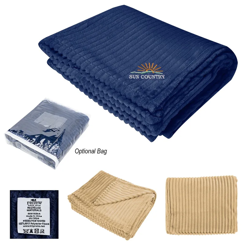 Raleigh Recycled Ribbed Flannel Blanket view 3