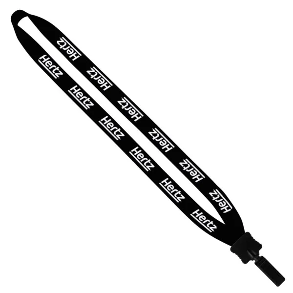 3/4" Cotton Lanyard with Plastic Clamshell & Bulldog Clip view 2