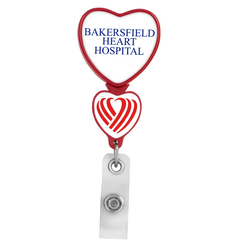Double Up Heart Retractable Badge Reel view 6