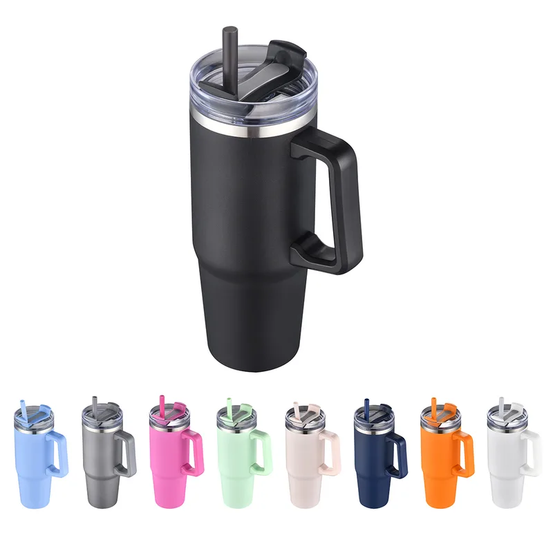 Milo 30 oz Vacuum Insulated Stainless Steel Mug with Straw view 2