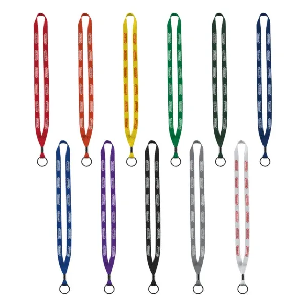 1/2" Polyester Lanyard with Metal Crimp & Split-Ring view 2