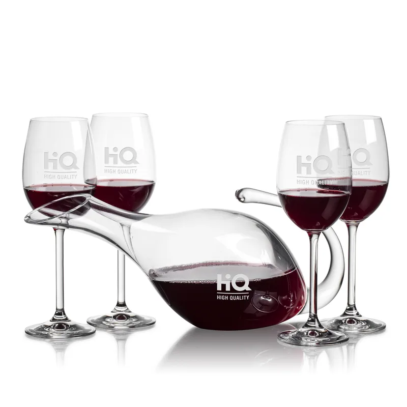 Stemmed Set, Woodbridge Wine Set, Carafe & 4 Wine