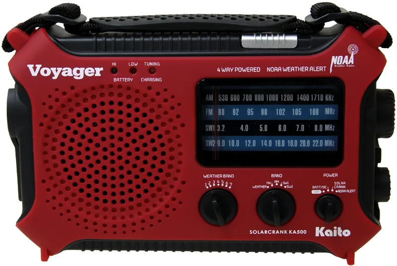 Kaito Emergency Radios & Wireless Mics Crank&Solar Am/Fm/Sw/Weather Alert Radio - Red