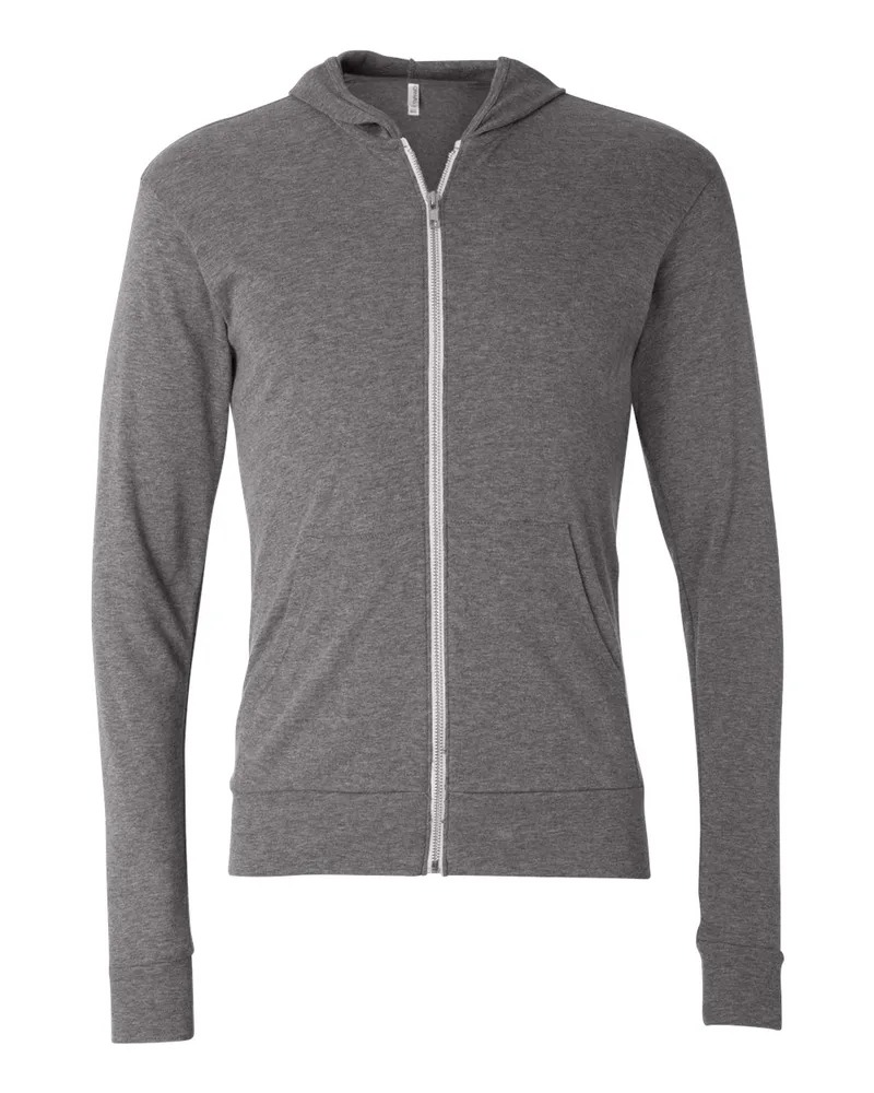 Bella+Canvas® Unisex Lightweight Hooded Full-Zip Sweater view 4