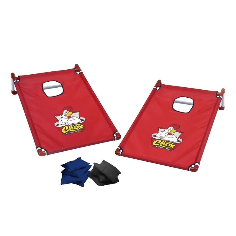 Portable Cornhole, 4 Black & Navy Bean Bags view 7