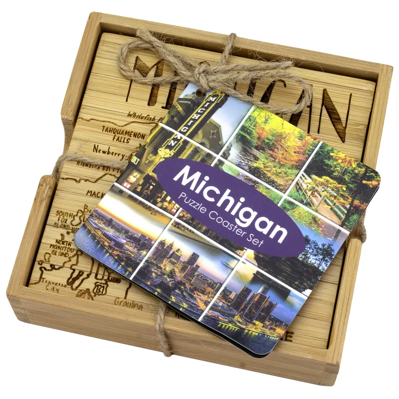 Michigan Puzzle Coaster Set view 5