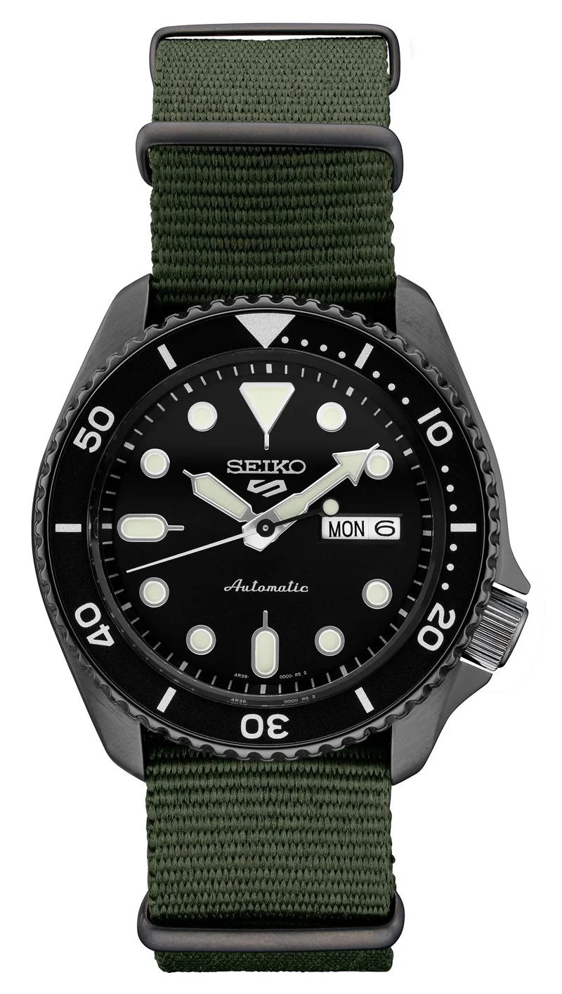 Seiko Watch Mens Seiko 5 Sports Bif Black Dial