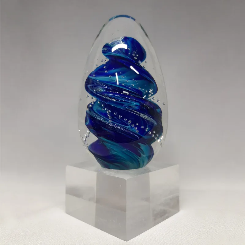 Art Glass Oval- Blue view 2
