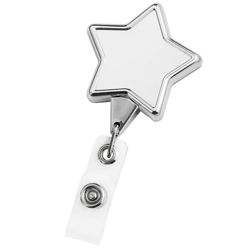 Chrome Star Retractable Badge Reel view 2