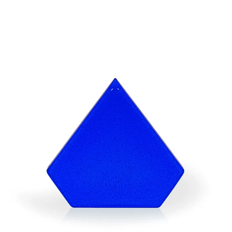 Hope Brilliant Cobalt Diamond Recycled Glass Award, 7" view 2