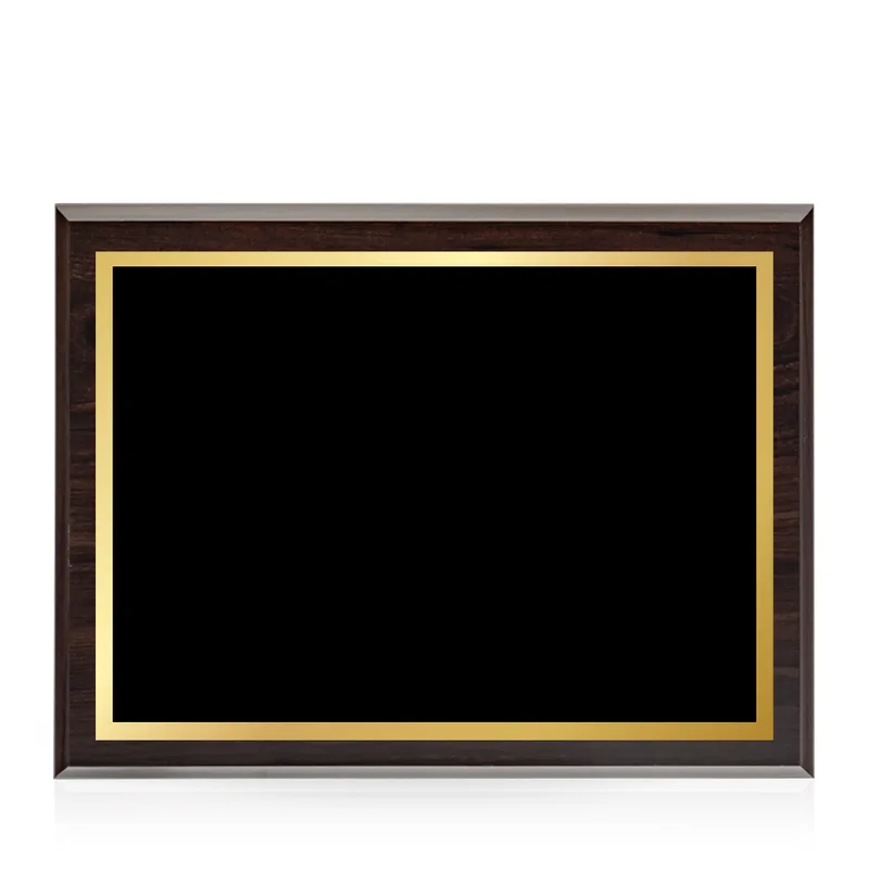 Bordeaux 9x12 Wood Plaque with Black and Gold Plate view 7