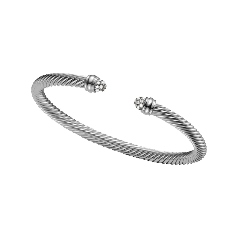 David Yurman Classic Cable Bracelet with Pave Diamonds