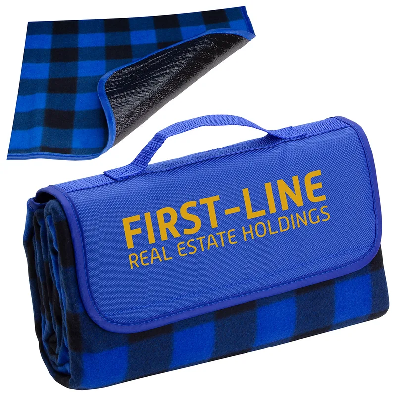 Plaid Barrel Fleece Picnic Blanket view 5