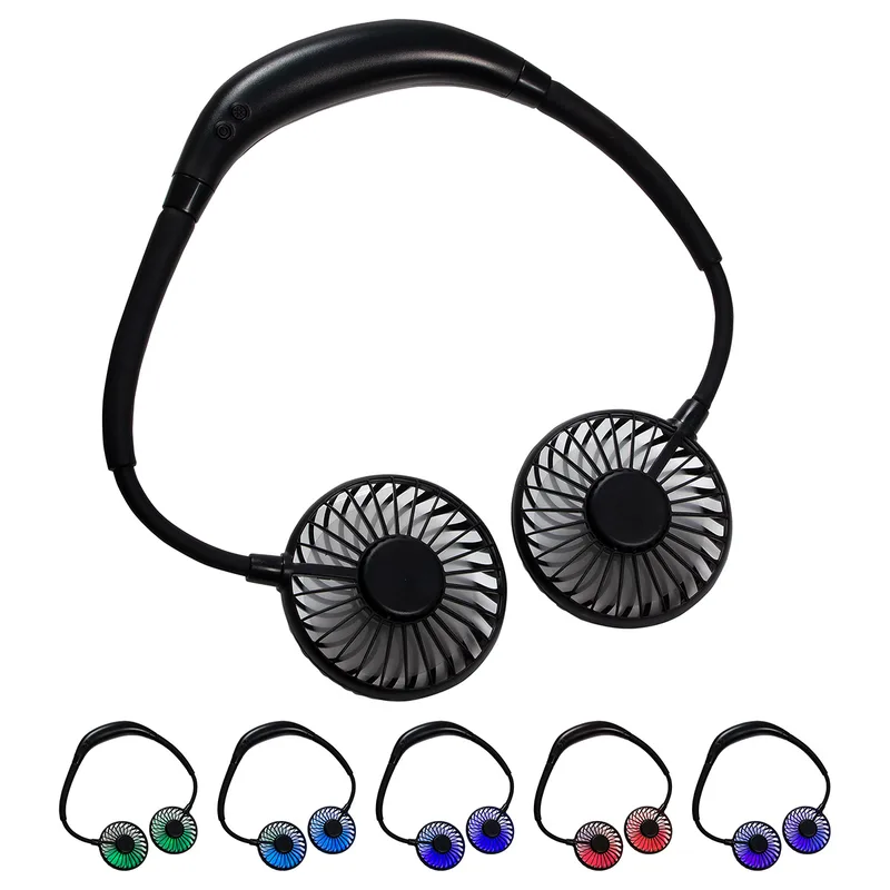 Dual Breeze Hands-Free Neck Fan with Mood Light view 2