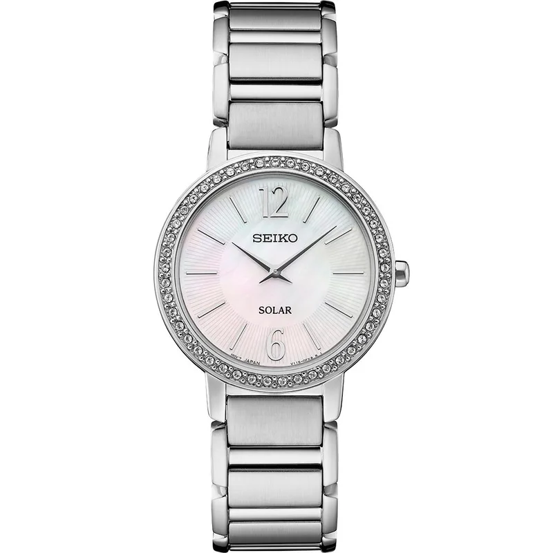 Seiko Watch Crystals Ss Solar Mother Of Pearl Dial